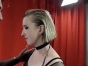 "Blonde slut in a costume gets fucked"