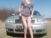 public masturbation on the hood of my car slutty teen masturbates wet shaved pussy