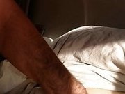 Teasing widespread milf wet pussy trimmed on bed