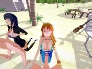 'HOT FOURSOME WITH NAMI AND ROBIN - ONE PIECE PORN'