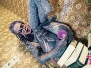 'nerdy naughty Tattoo TEEN anal masturbation and PISS - TOYS in ass, ATM, PEE FETISH, nerdy goth, punk girl penetration'
