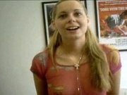 Shiny blonde webcam teen fills her cunny with baseball bat