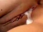 PetiteHDPorn Creampie dripping from hot little pussy