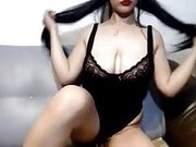 Greek girl with veil shows her big saggy tits on cam