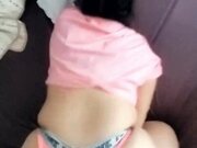 'Big booty latina gets fucked with her panties on POV '