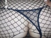 Wife wearing fishnet