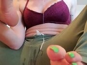 'Foot Gagging Queen Aderes Quin First Self Foot Gagging Video with Deep Spit Dripping from Her Feet'