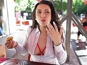 Latina loves Pizza with cum toping