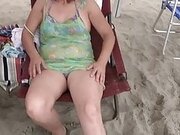 HAIRY MOM, WIFE ON THE BEACH (PART 2), EXHIBITIONIST, FUCKING