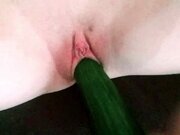 Cunt filled with cucumber
