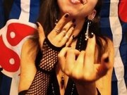 'Goth Girl Paints her Finger Nails, Hand Porn, Flexible Fingers and Hands'