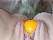 BBW slut nympho-Birthing an Orange 1