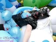 'Miss Maskerade Rubber Doll Playing and Pop Balloon - Looner fetish in full latex 01'