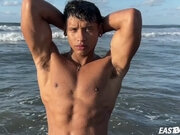 'Strong, muscular and confident, Damond Brown is always pleasure to look at. Enjoy some awesome scenic footage on the beach an'
