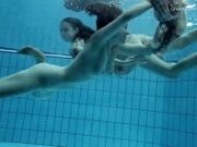 "Two dressed beauties underwater Anna Netrebko and Lada Poleshuk"