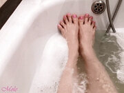 I take a bath and show off my gorgeous legs.