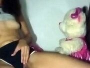 'Slut teen playing with her pussy and asshole'