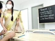 'Desi Teacher was teaching her Virgin student to Hardcore Fuck in Class room ( Hindi Drama )'