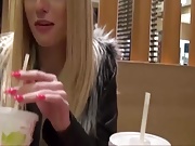 Blowjob and cum in famous restaurant