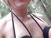 Julie naked in forest