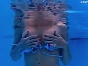 'Swimming pool teen with big boobs Anastasia swimming naked'