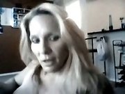 Webcam solo scene with my blonde wifey stripping for me