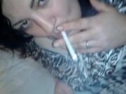 'Smoking fetish slut sucks cock on skyprivate pov for cigarette money.'