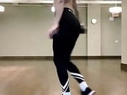 Nina Agdal dancing at the gym