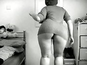Thick chick with massive thighs shakes her ass like a pro