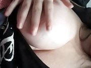 Young girl touching Her tits